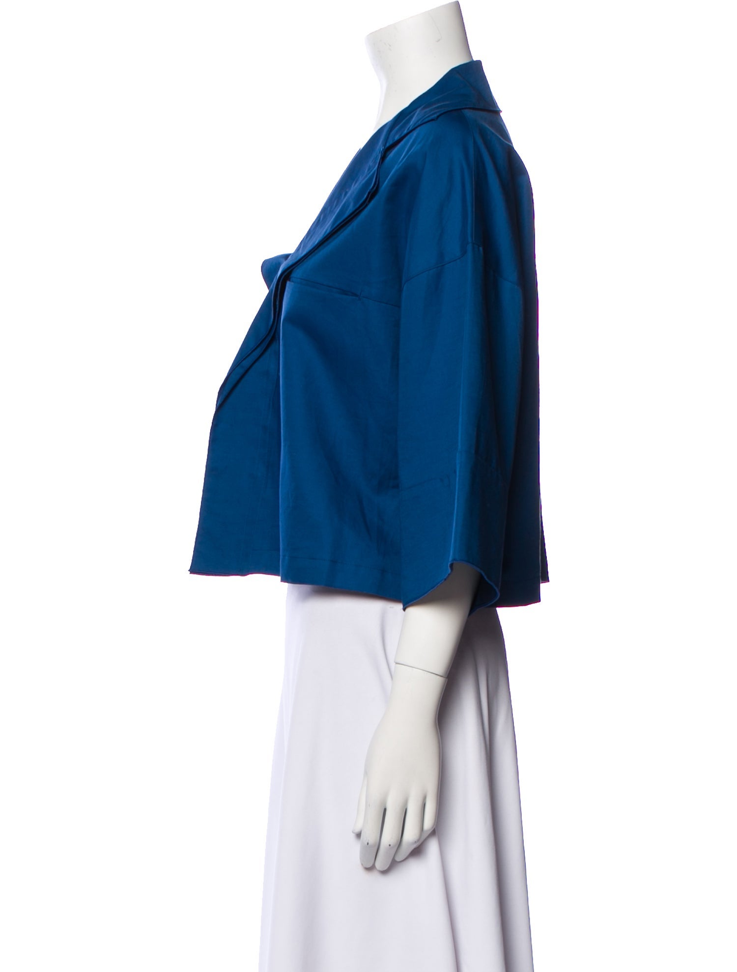 Hiroko Koshino Three-Quarter Sleeve Crop Top