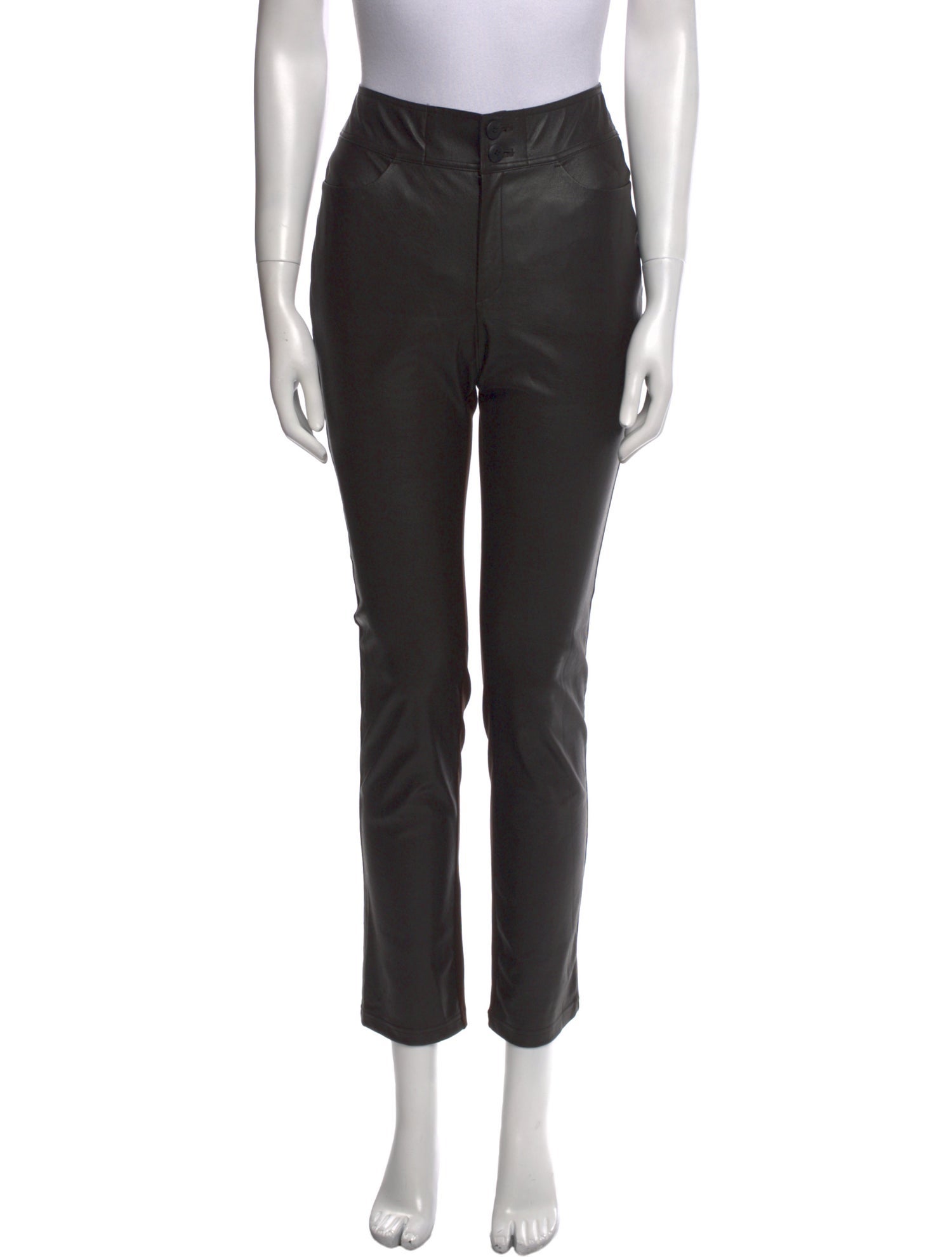 Hiroko Koshino Leather Straight Leg Pants