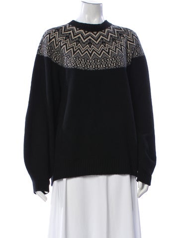 Pre-owned Holden Printed Mock Neck Sweater In Black