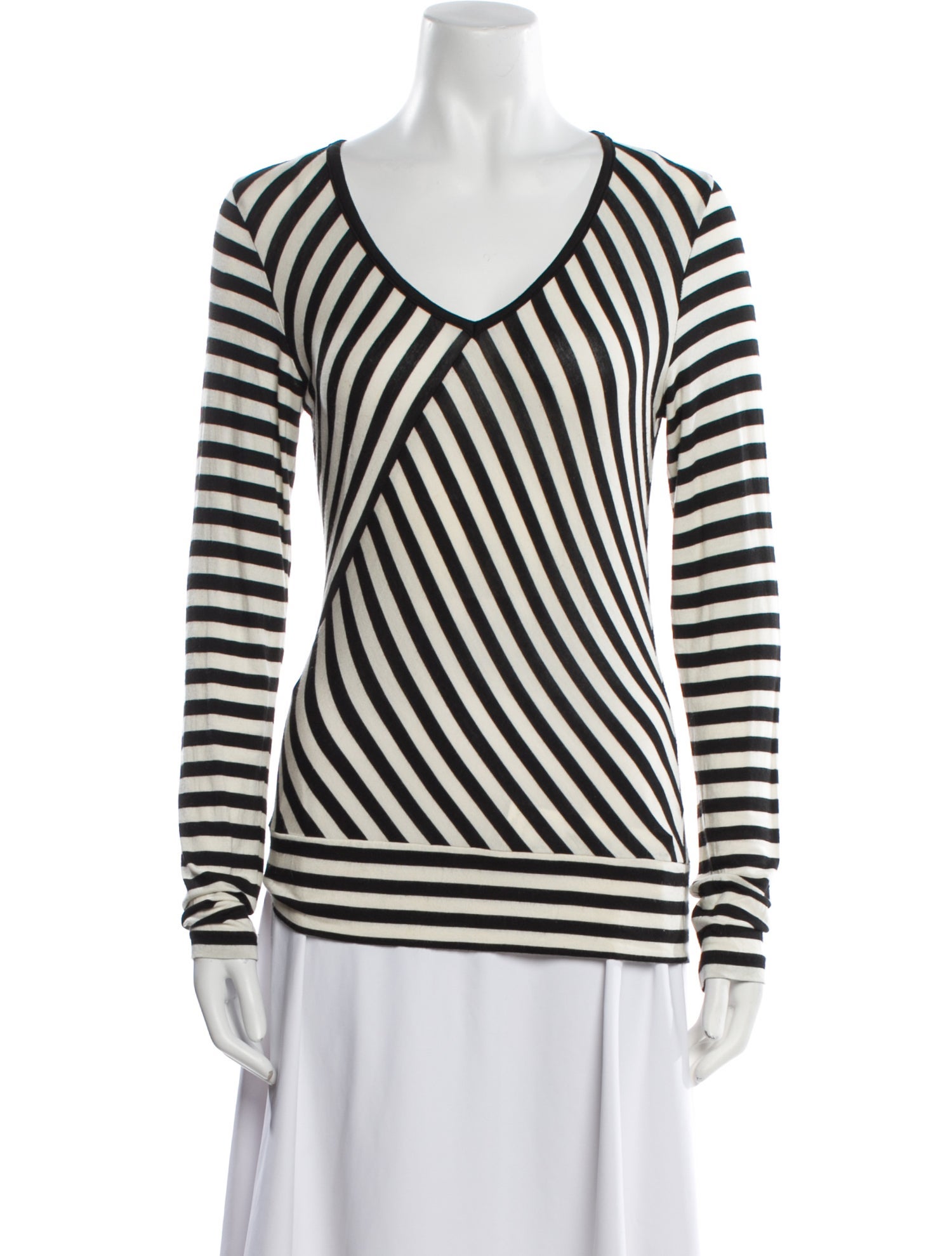 Holt Renfrew Striped V-Neck Top
