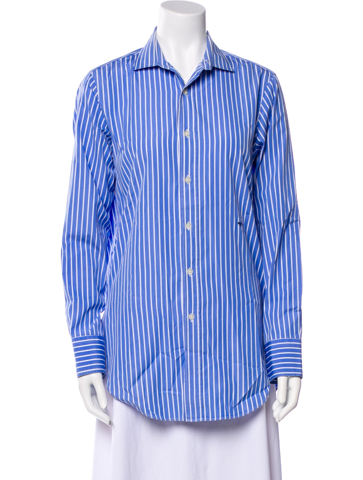 Hommegirls Striped Long Sleeve Button-Up Top