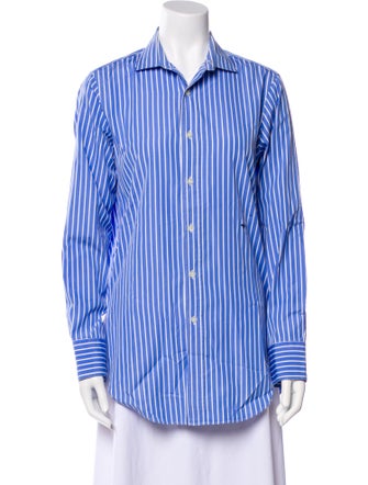 Hommegirls Striped Long Sleeve Button-Up Top
