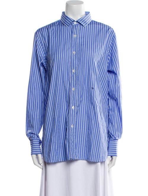 Hommegirls Striped Long Sleeve Button-Up Top