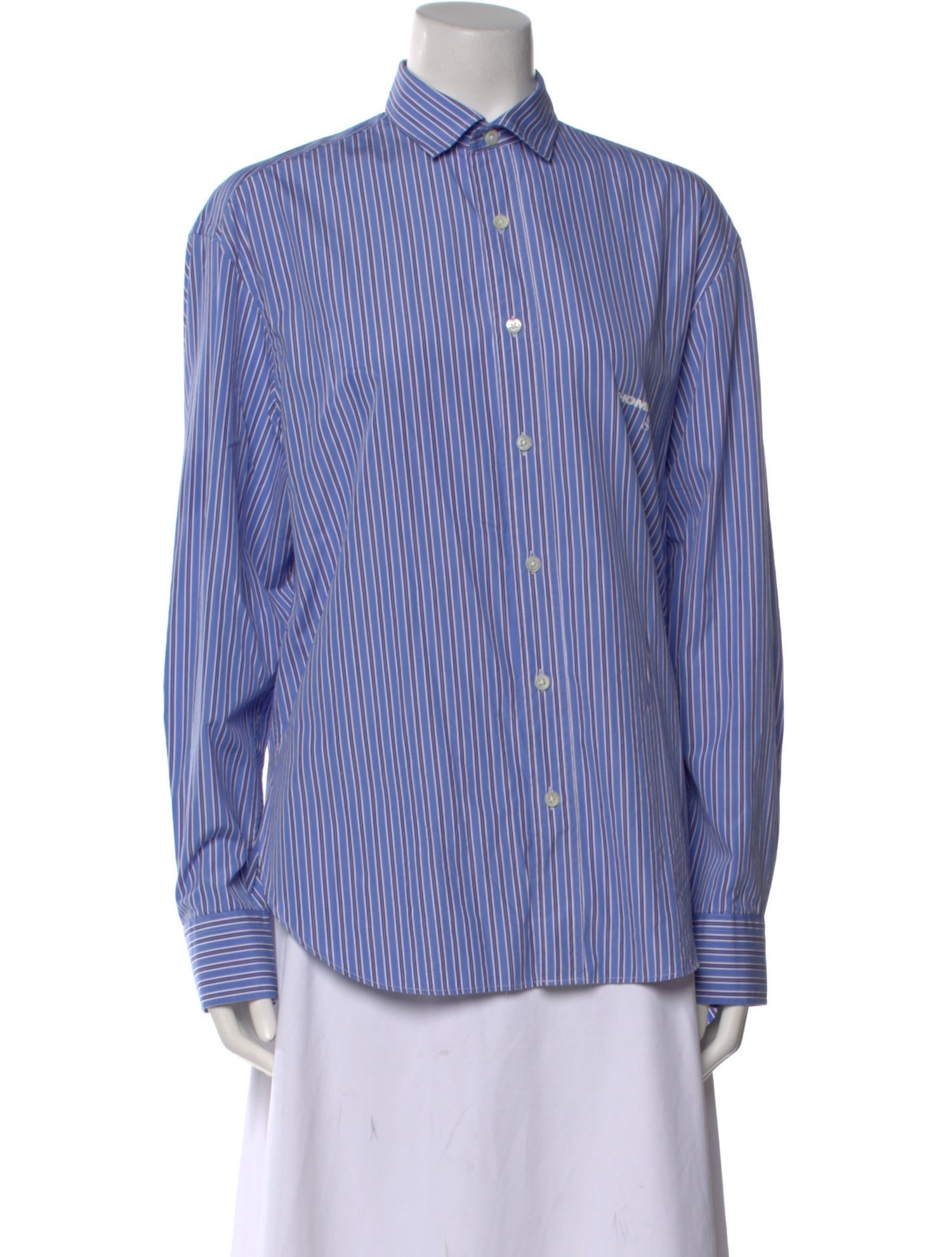 Hommegirls Striped Long Sleeve Button-Up Top