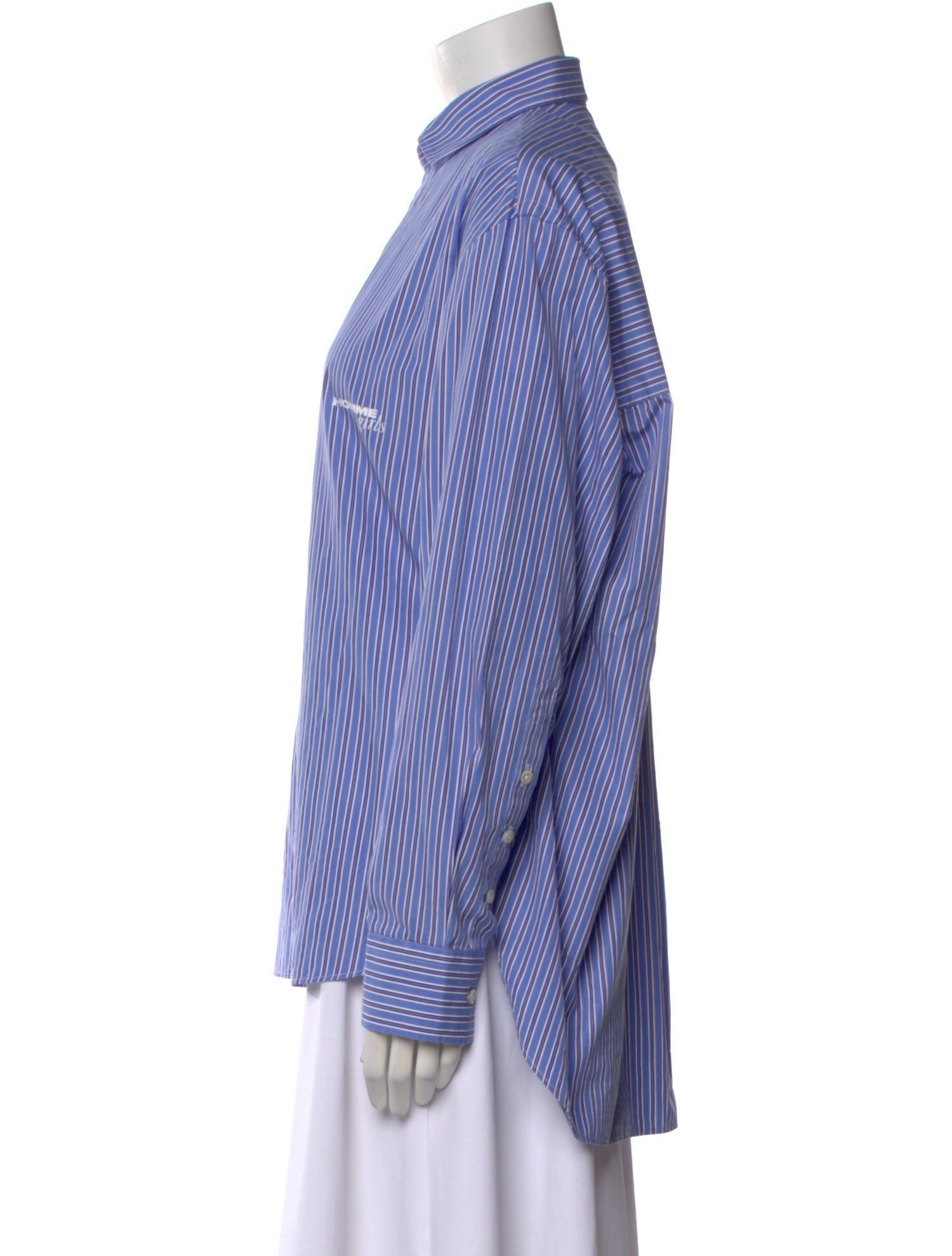 Hommegirls Striped Long Sleeve Button-Up Top