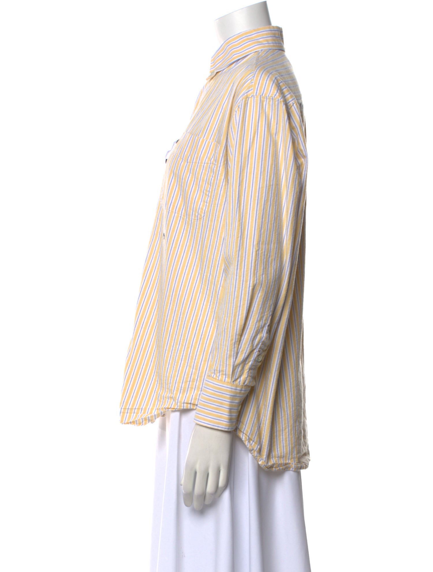 Hommegirls Striped Long Sleeve Button-Up Top