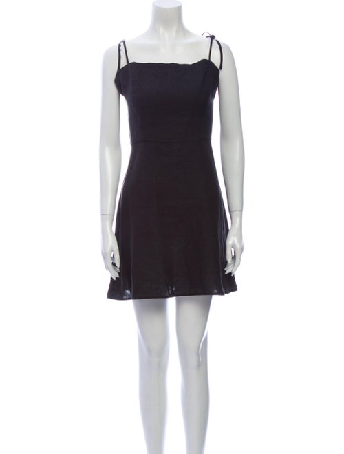 Honorine Linen Mini Dress Black