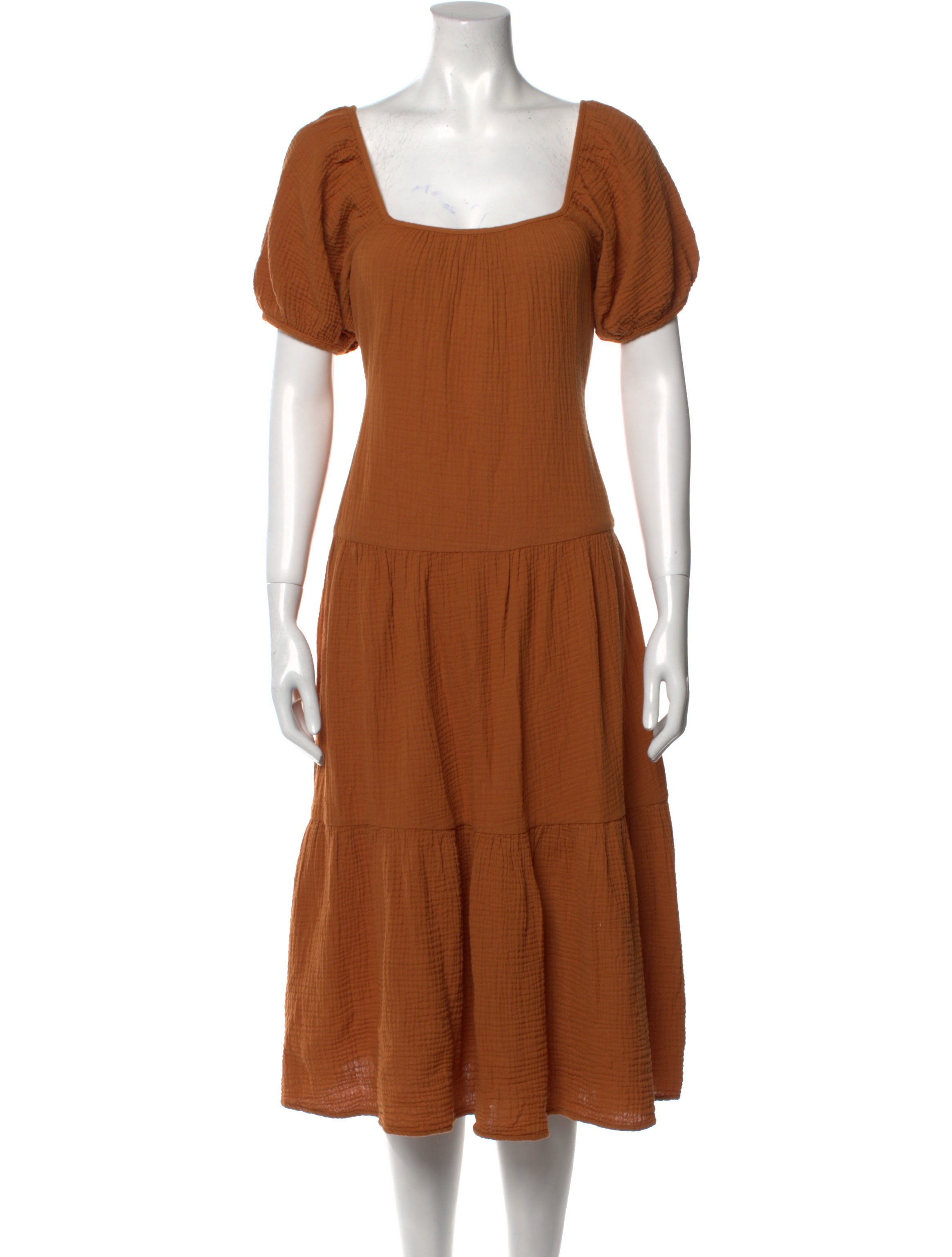 Honorine Square Neckline Knee-Length Dress