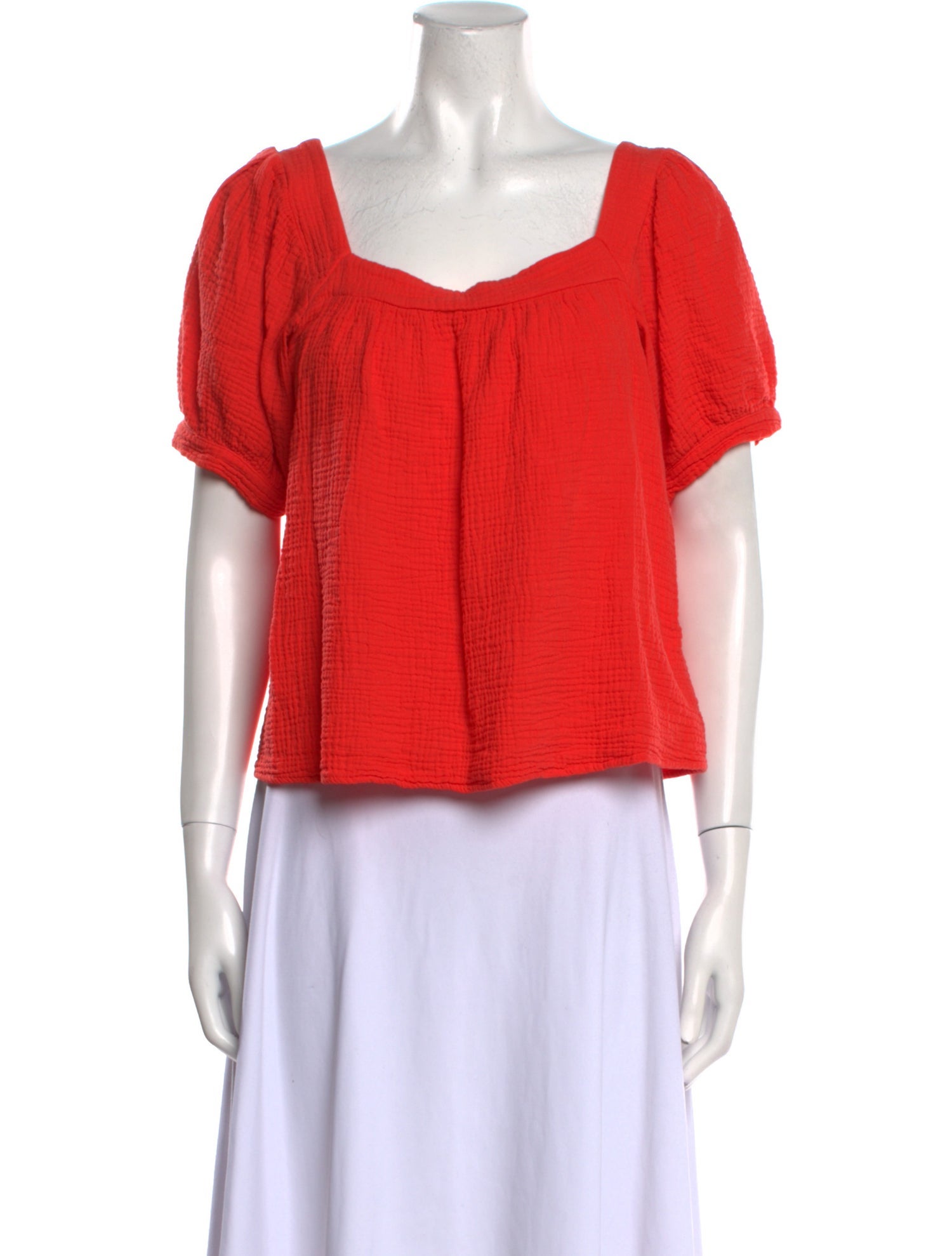 Honorine Square Neckline Short Sleeve Crop Top