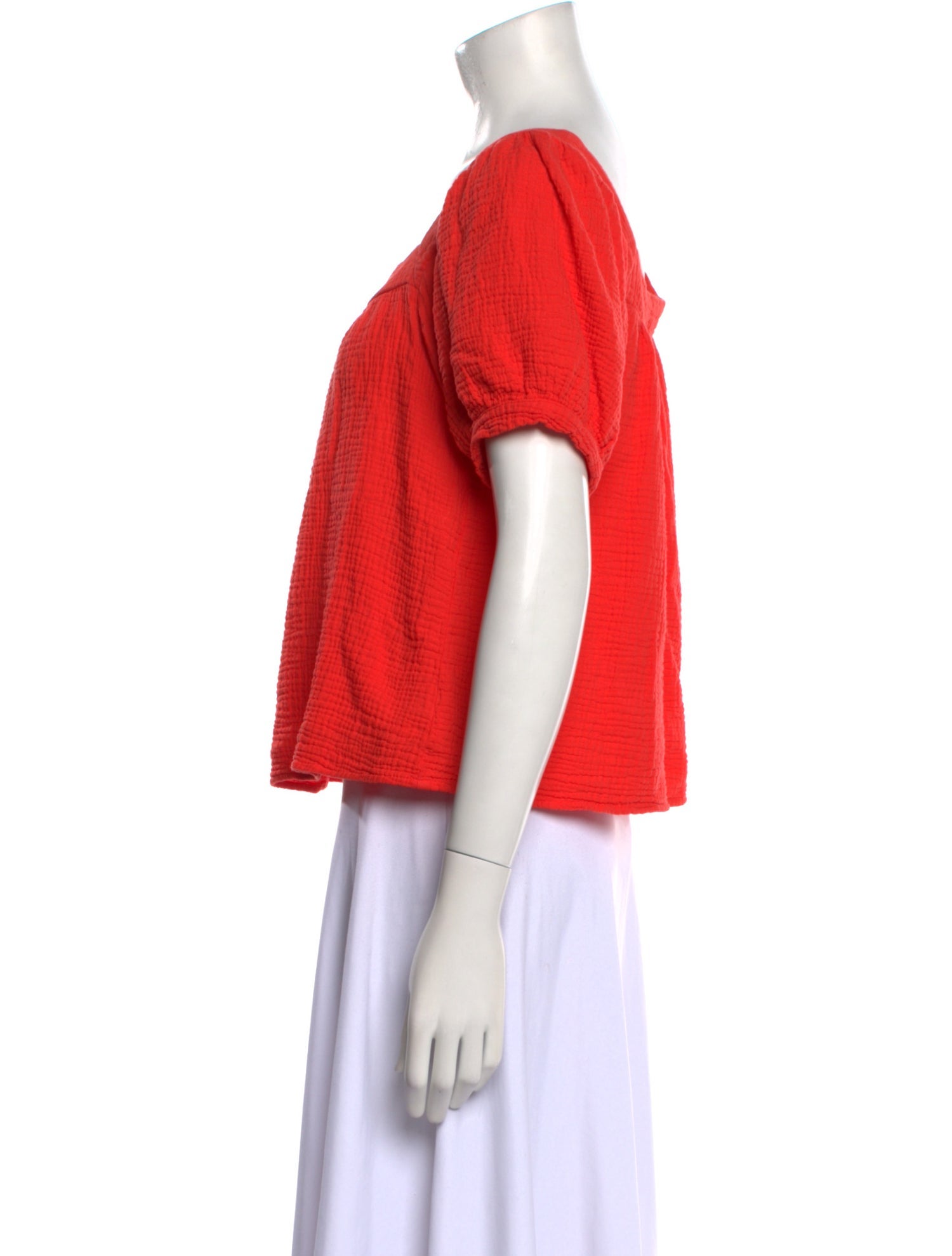 Honorine Square Neckline Short Sleeve Crop Top