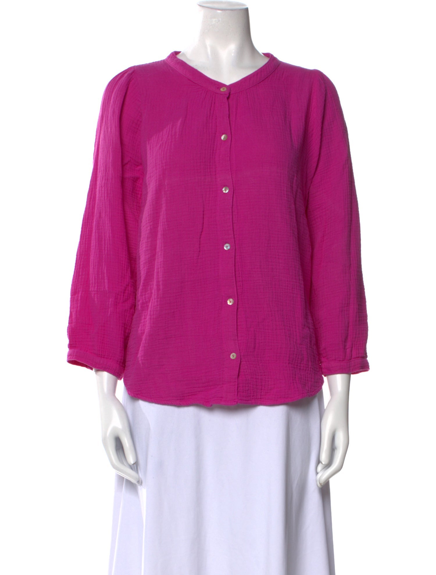 Honorine V-Neck Three-Quarter Sleeve Blouse