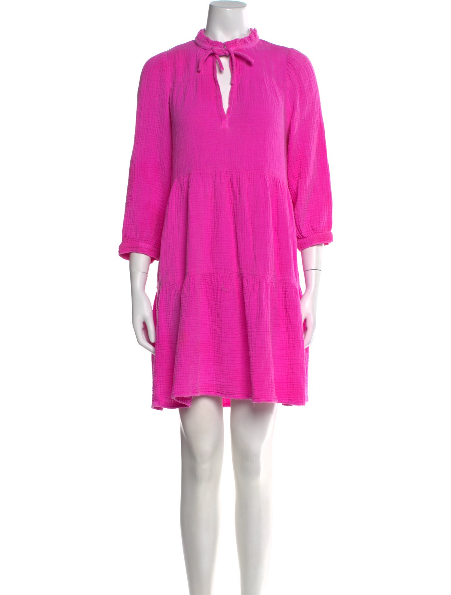 Honorine Tie Neck Knee-Length Dress