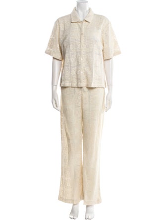 Honorine Lace Pattern Pant Set