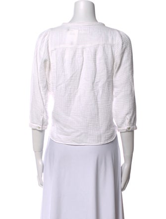 Honorine Crew Neck Three-Quarter Sleeve Crop Top