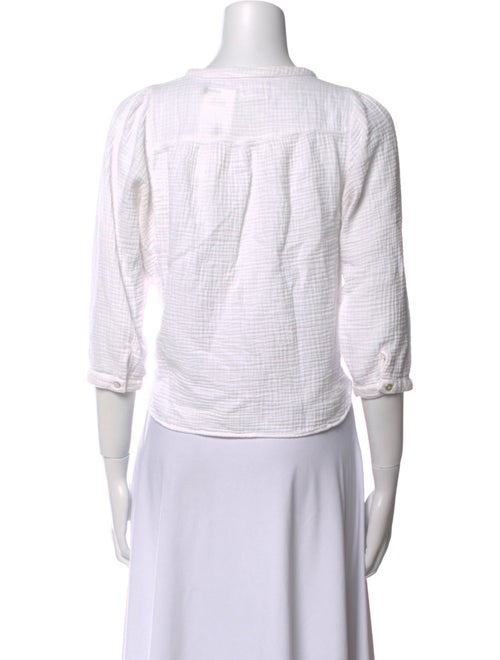 Honorine Crew Neck Three-Quarter Sleeve Crop Top