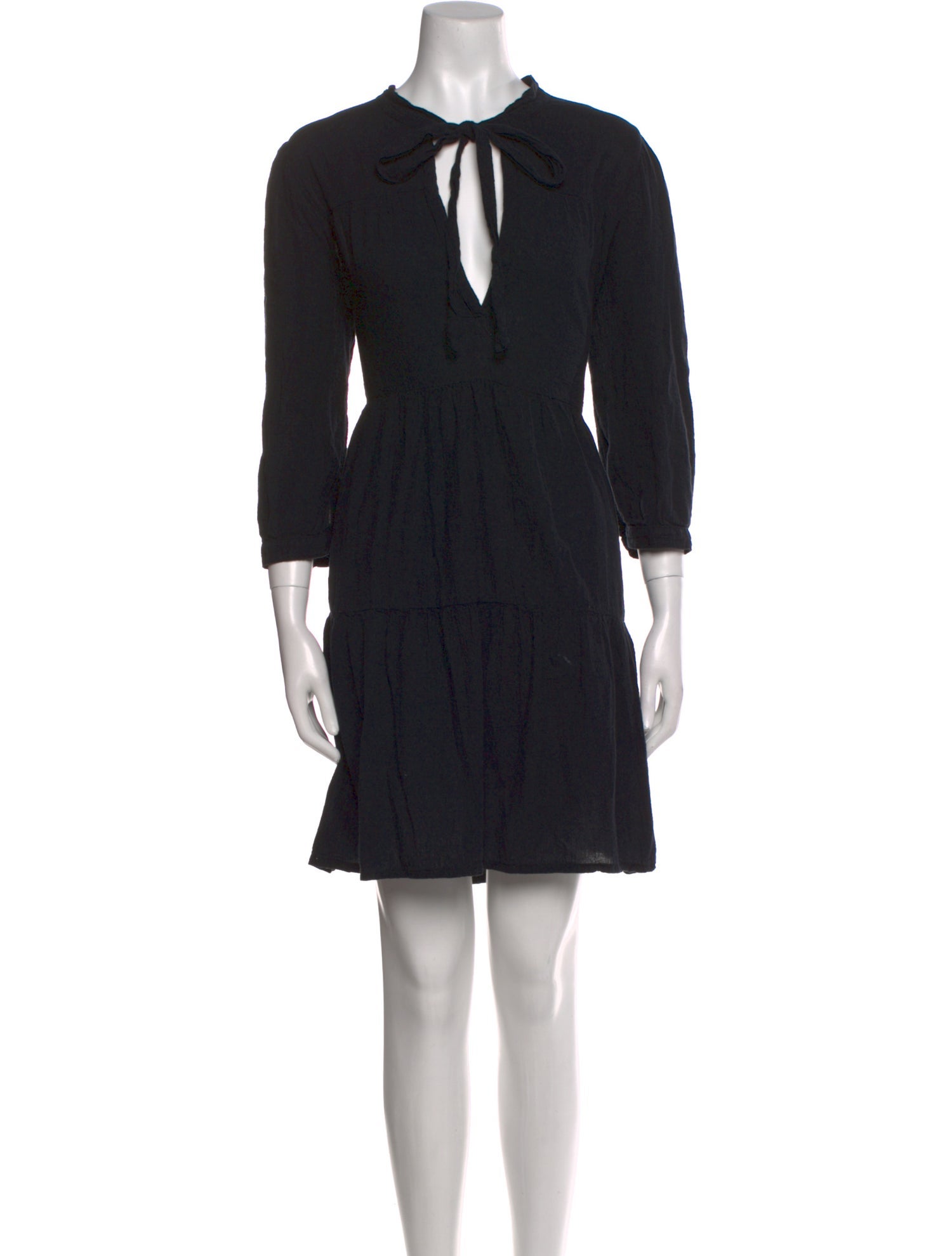 Honorine Tie Neck Knee-Length Dress