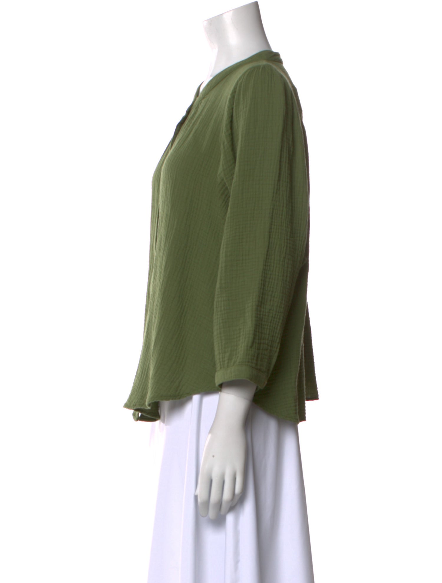 Honorine V-Neck Three-Quarter Sleeve Button-Up Top w/ Tags