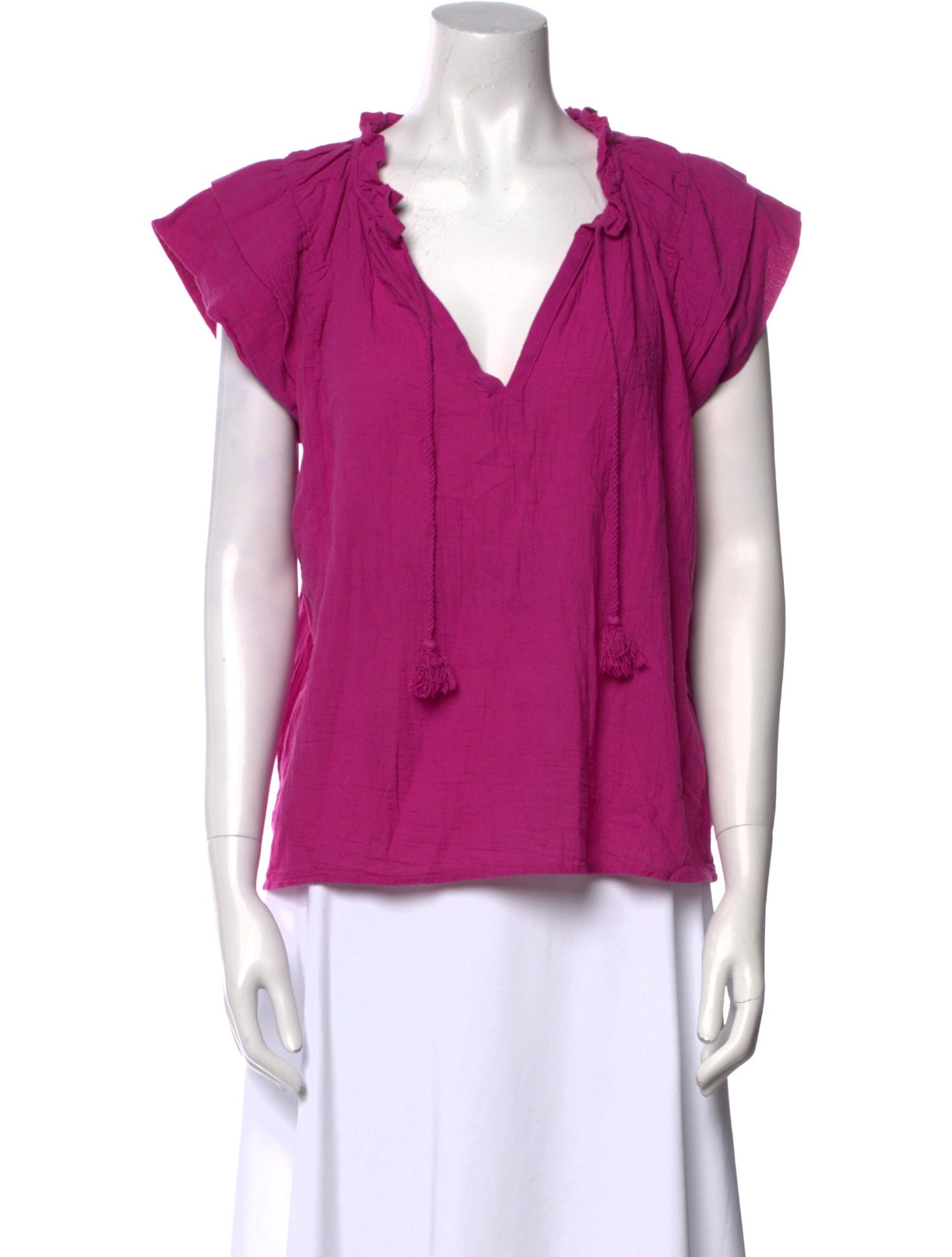 Honorine V-Neck Short Sleeve Blouse