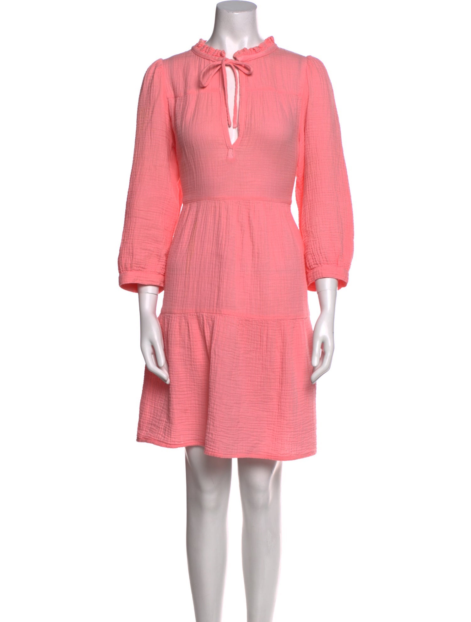 Honorine Tie Neck Knee-Length Dress