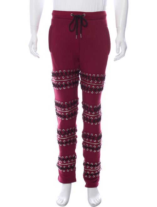 Hood by Air Drawstring Knit Joggers red