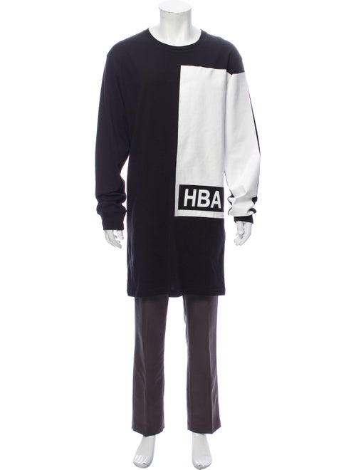 Hood by Air Colorblock Pattern Crew Neck Hoodie Bl