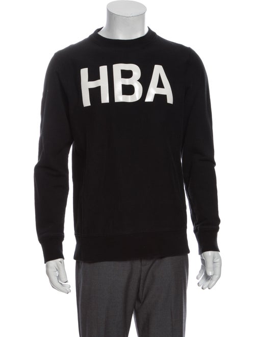 Hood by Air Graphic Print Crew Neck Sweatshirt Bla