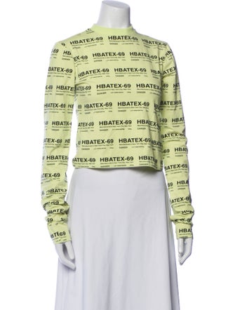 Hood by Air Printed Mock Neck Crop Top