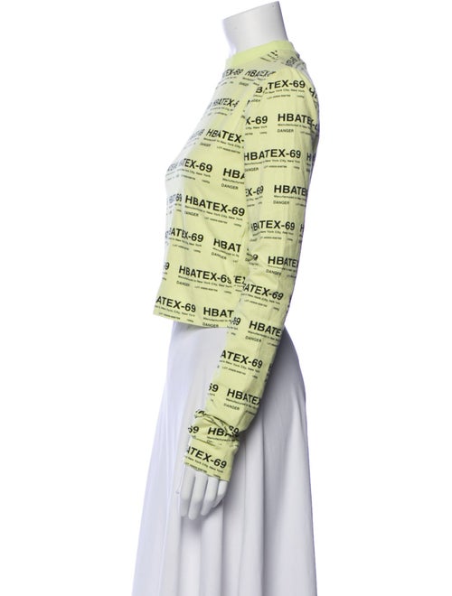 Hood by Air Printed Mock Neck Crop Top