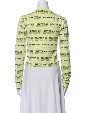 Hood by Air Printed Mock Neck Crop Top