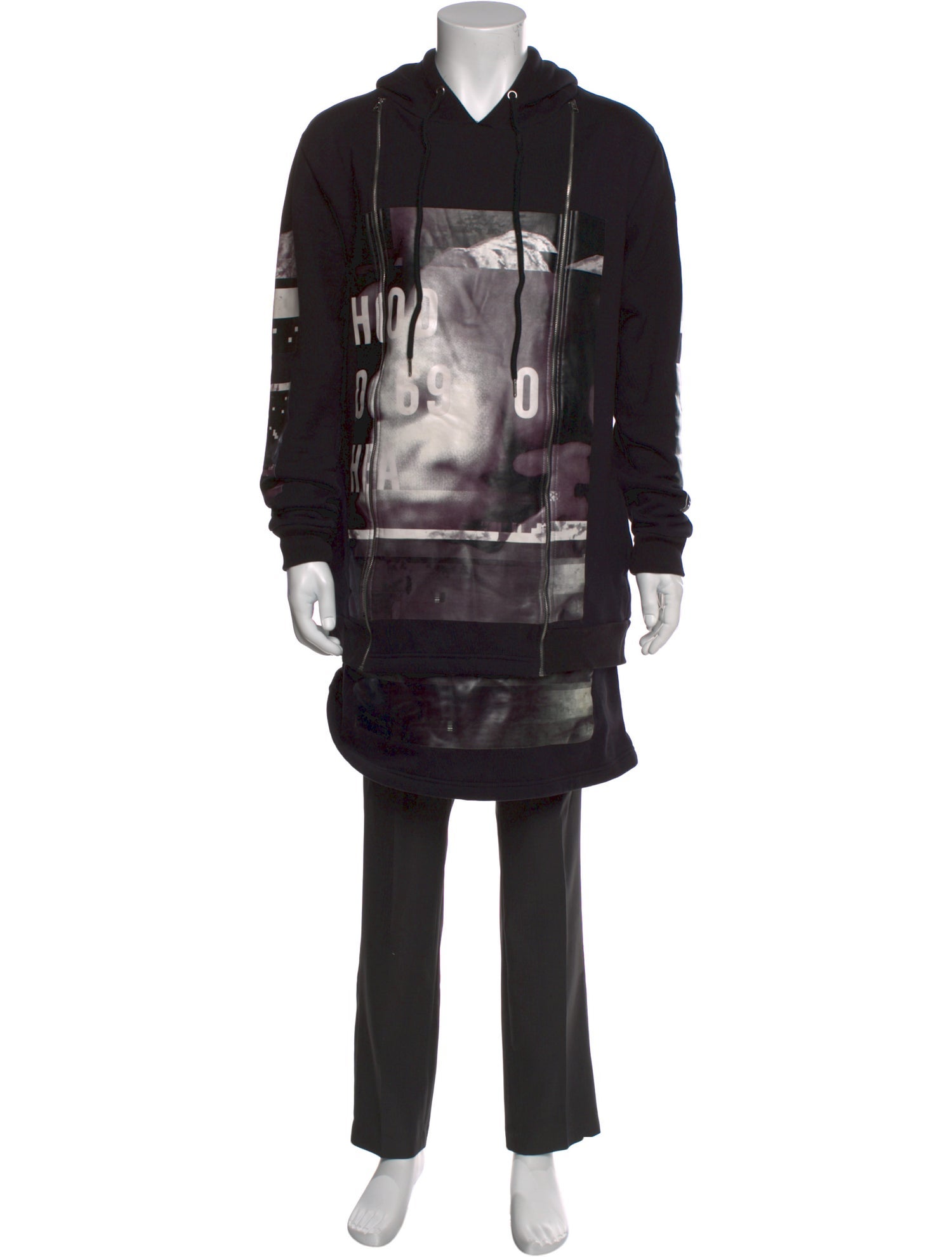 Hood by Air Graphic Print Crew Neck Hoodie
