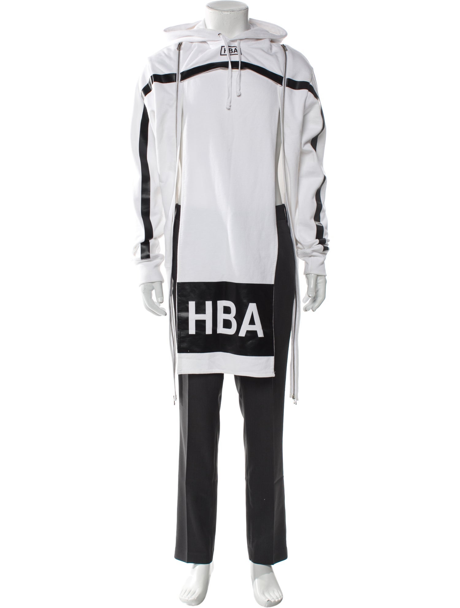 Hood by Air Graphic Print Mock Neck Hoodie