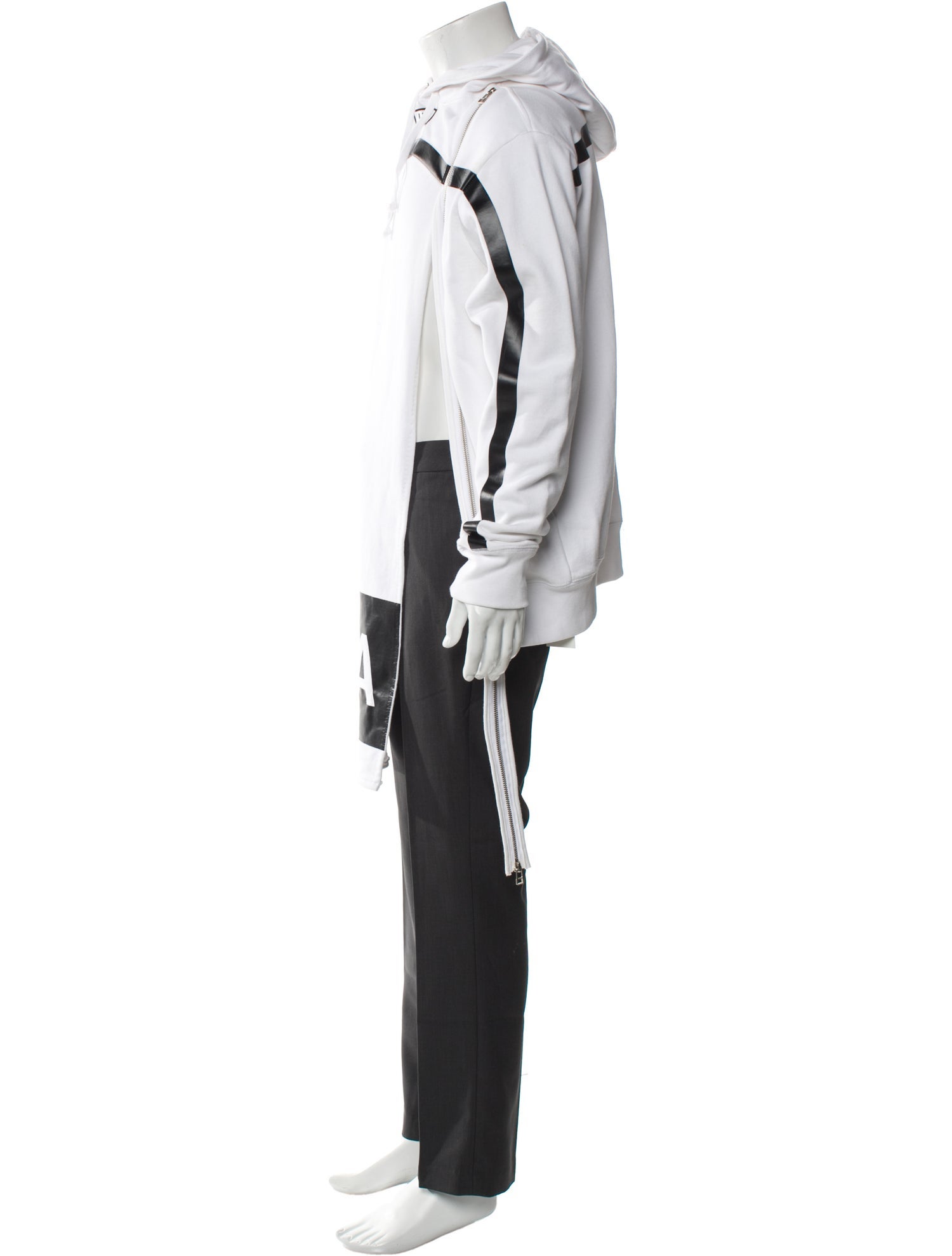 Hood by Air Graphic Print Mock Neck Hoodie