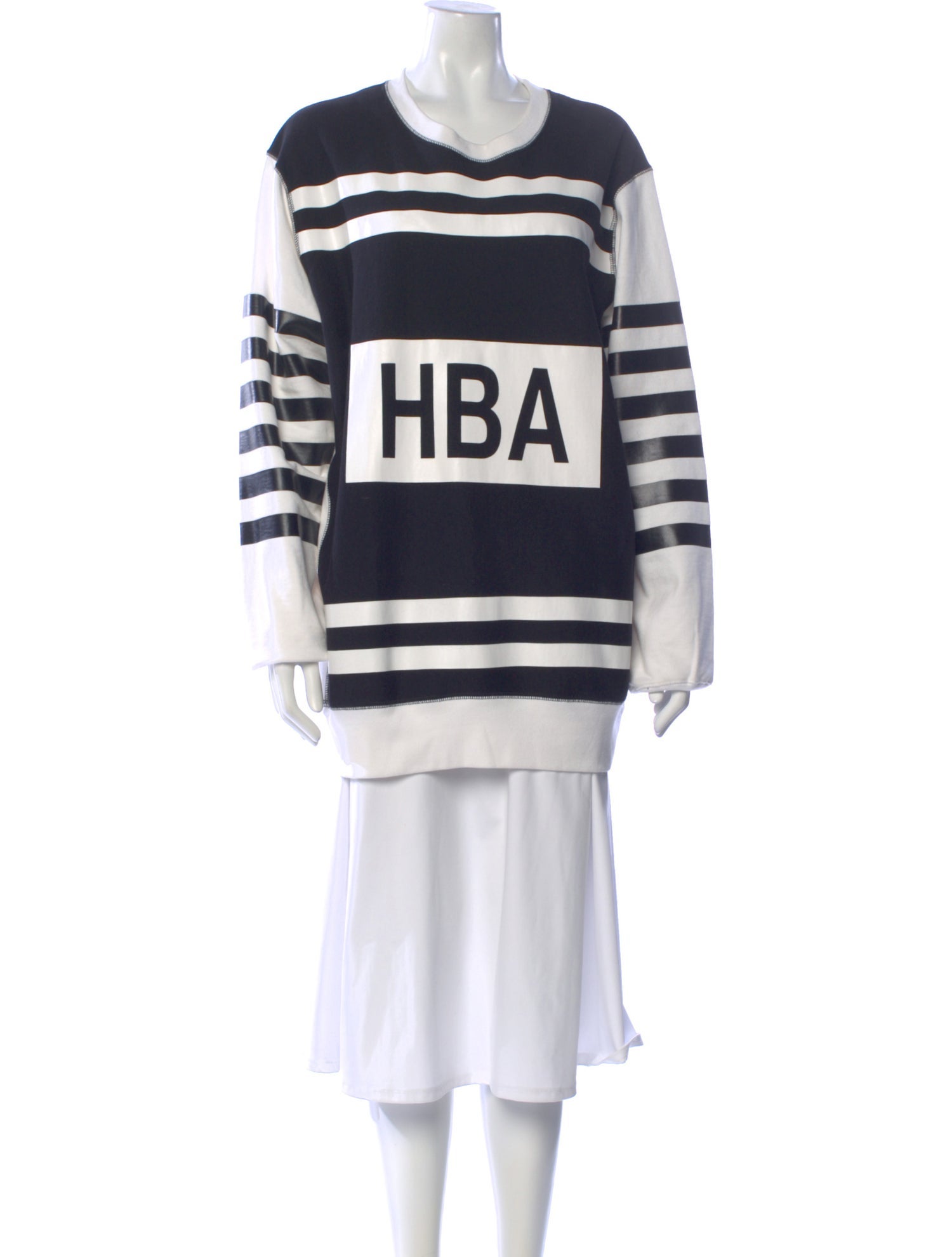Hood by Air Striped Crew Neck Sweatshirt