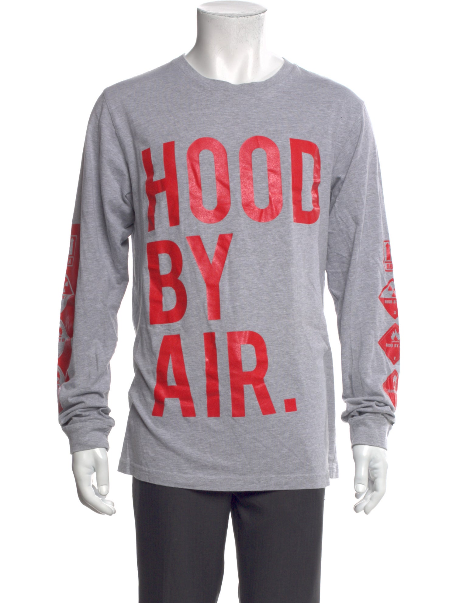 Hood by Air Graphic Print Crew Neck Henley