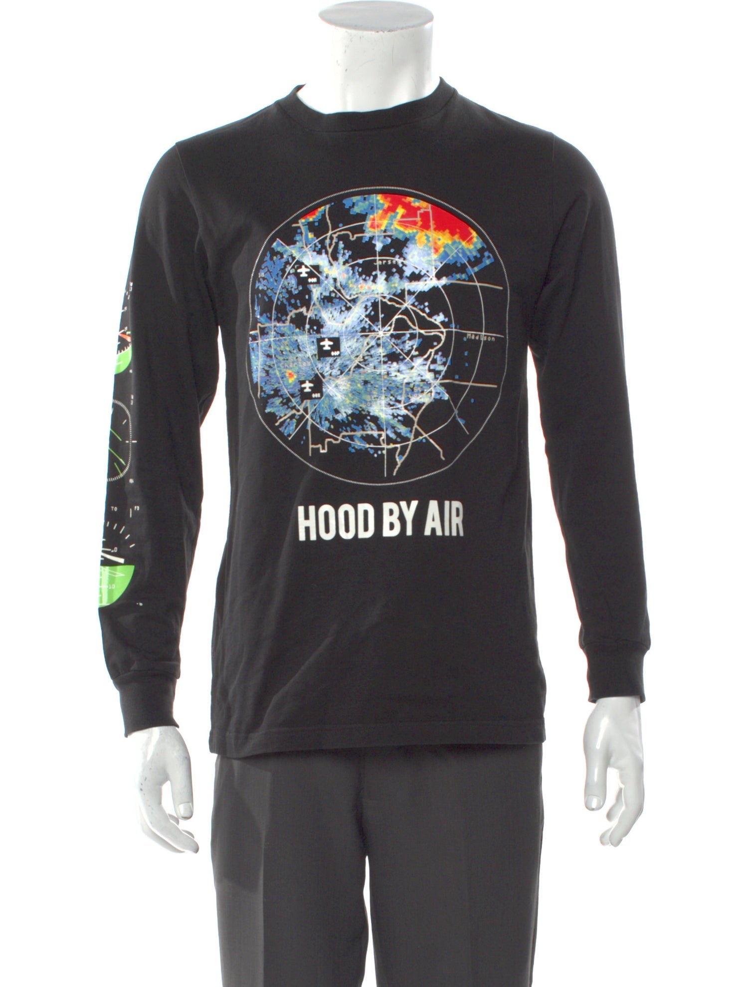 Hood by Air Graphic Print Crew Neck Sweatshirt