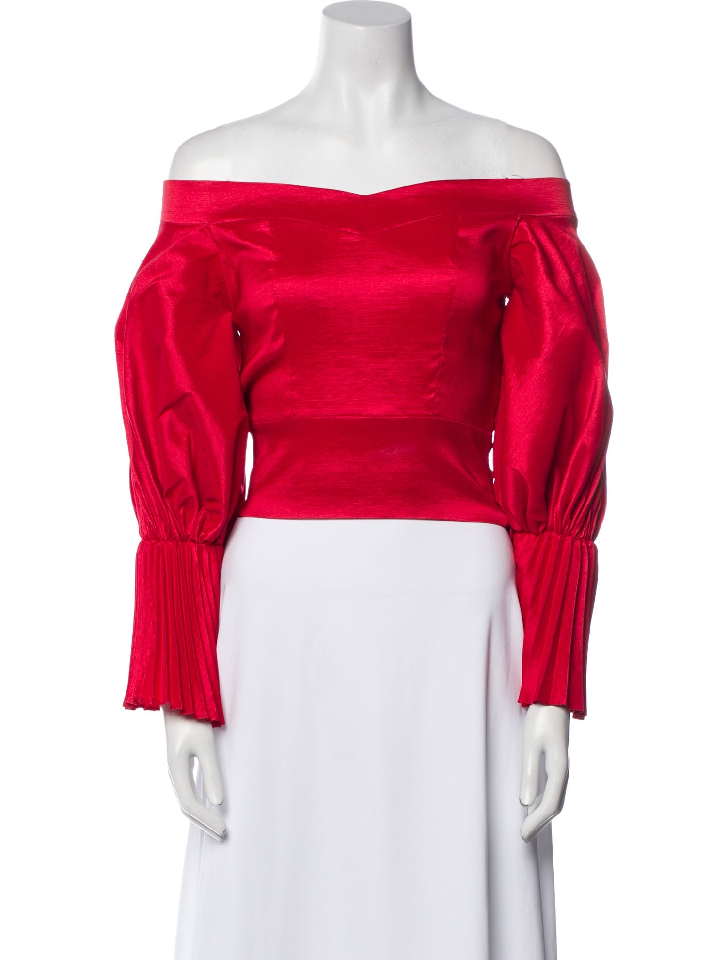 Hossh Off-The-Shoulder Long Sleeve Crop Top