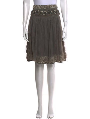 Pre-owned Hoss Intropia Patterned Midi Length Skirt In Green