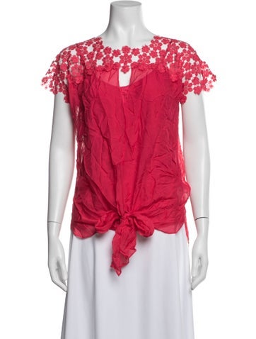 Pre-owned Hoss Intropia Silk Floral Print Blouse In Pink