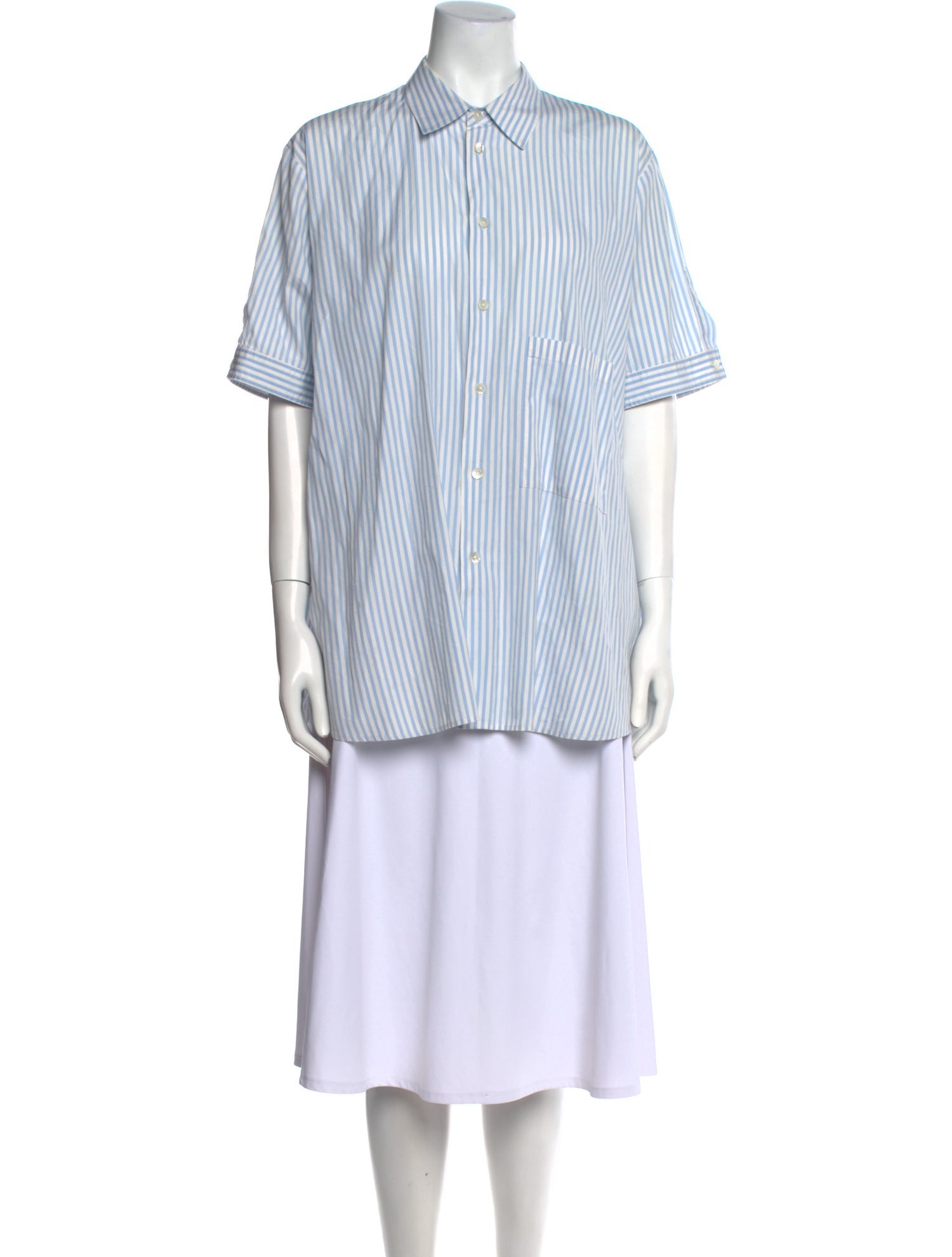 Hope Striped Short Sleeve Button-Up Top