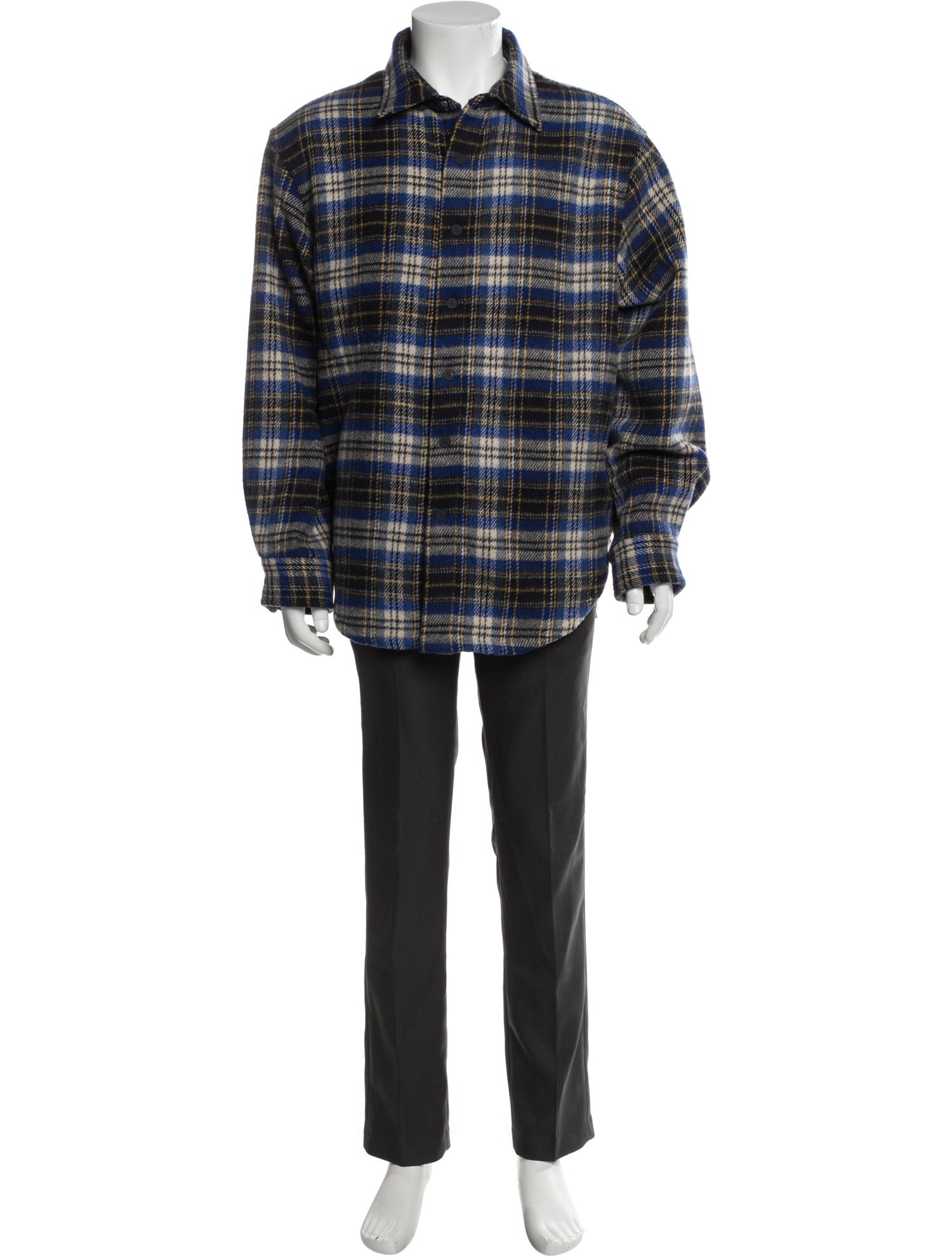 Heron Preston for Calvin Klein Wool Plaid Print Jacket