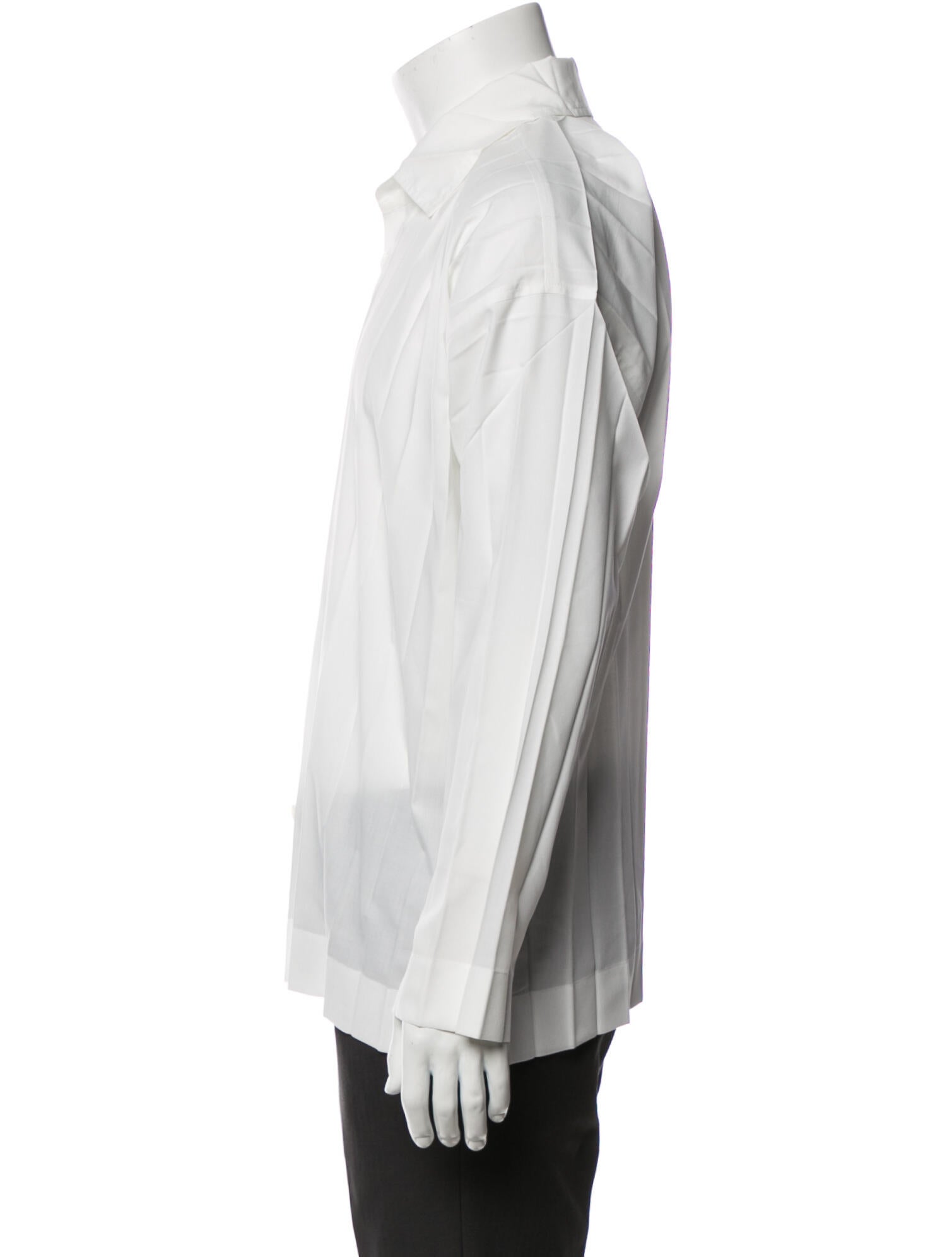 HOMME PLISSÉ ISSEY MIYAKE Long Sleeve Tuxedo Shirt - White Dress