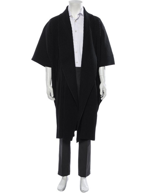 HOMME PLISSÉ ISSEY MIYAKE Open Front Three-Quarter Sleeve Cardigan