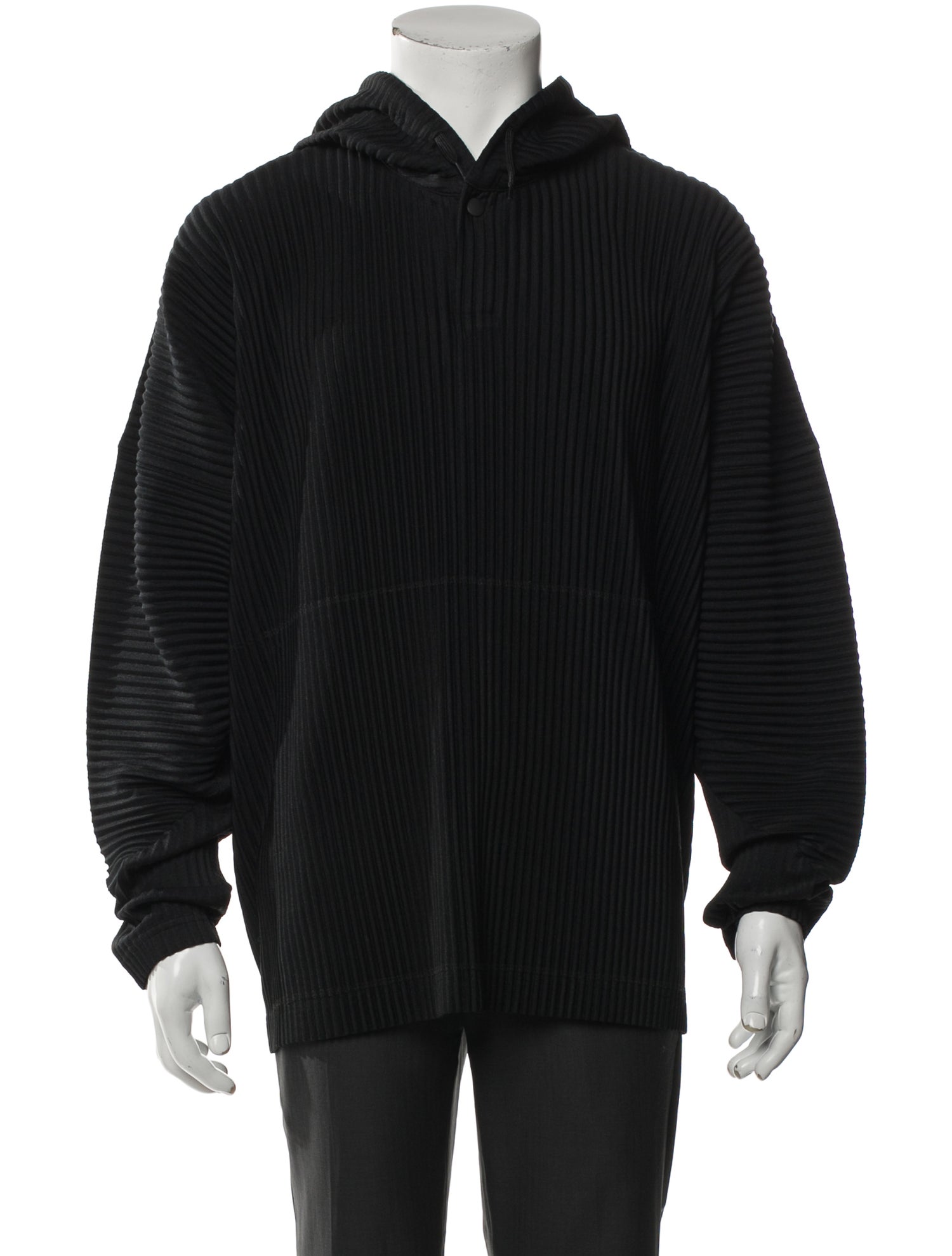 HOMME PLISSÉ ISSEY MIYAKE V-Neck Long Sleeve Hoodie