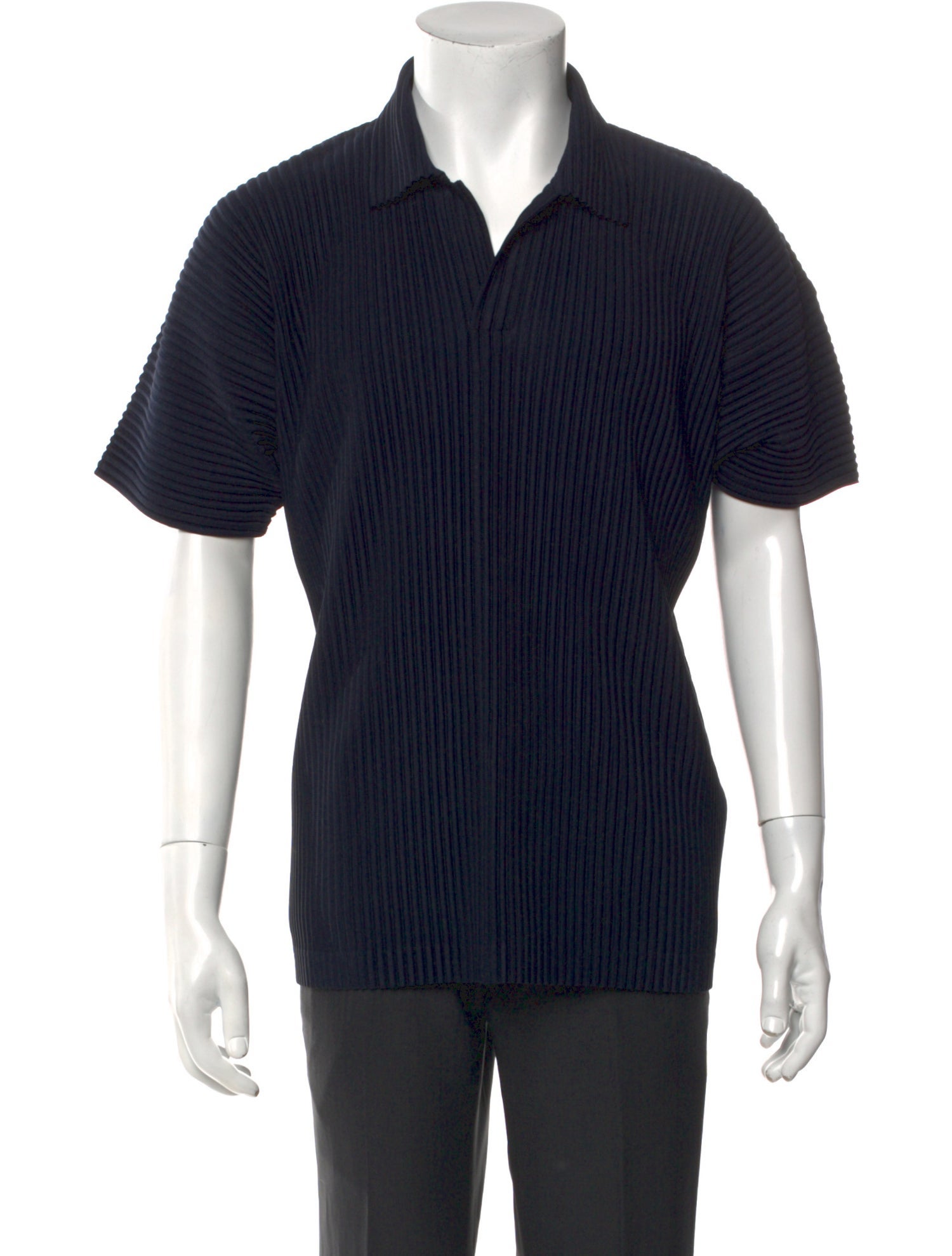 HOMME PLISSÉ ISSEY MIYAKE Striped Short Sleeve Shirt w/ Tags