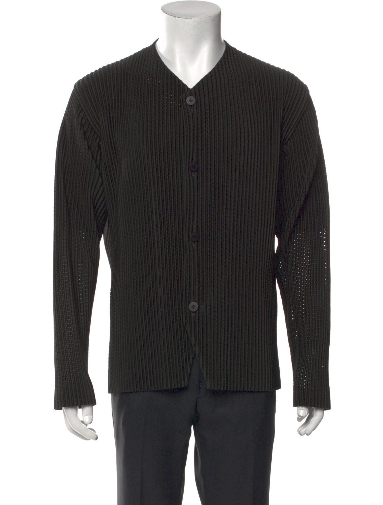 HOMME PLISSÉ ISSEY MIYAKE Striped Long Sleeve Shirt