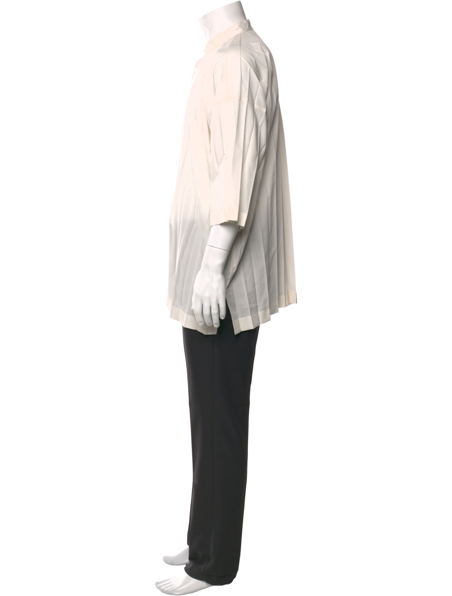 HOMME PLISSÉ ISSEY MIYAKE Edge Oversize Three-Quarter Sleeve Shirt w/ Tags