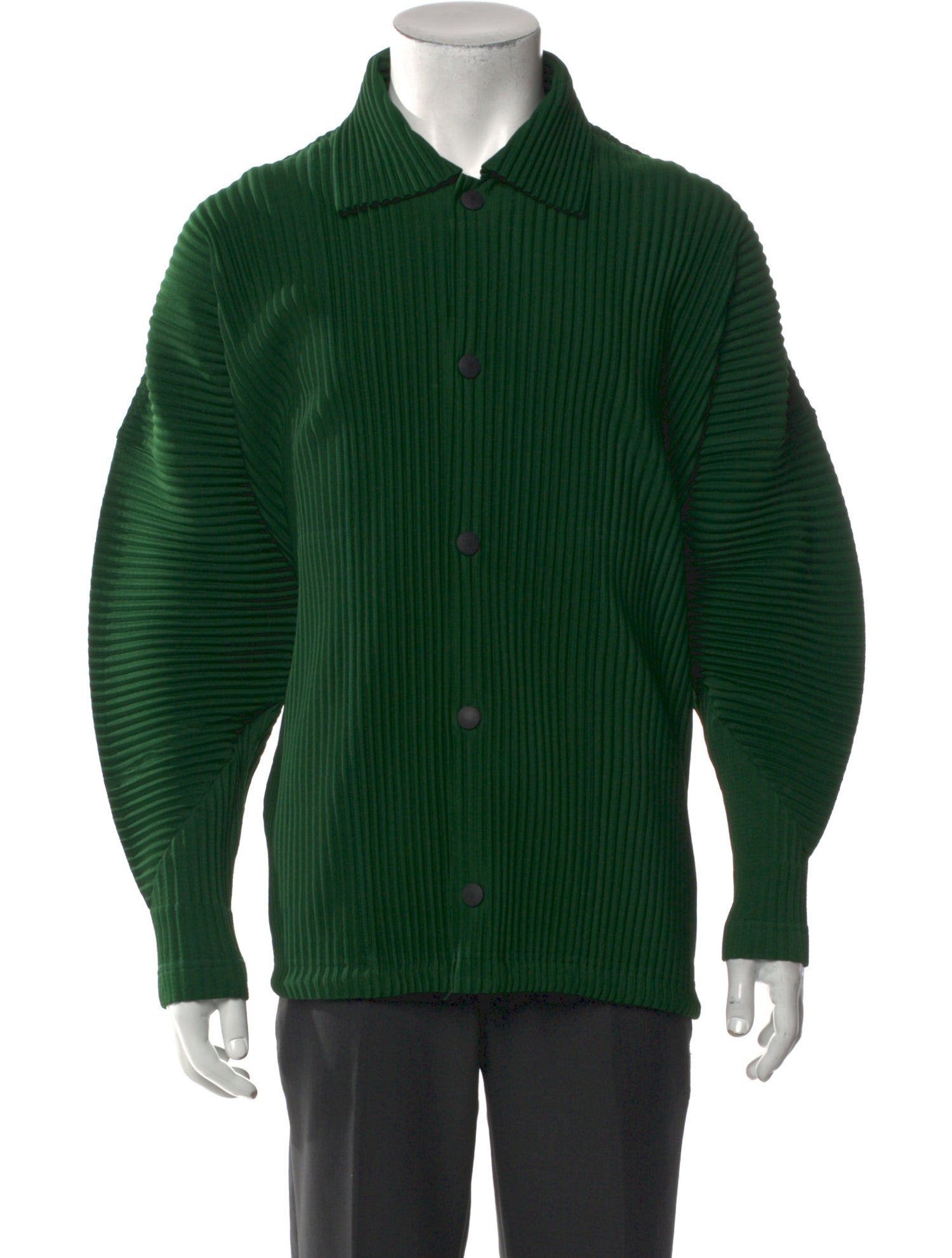 HOMME PLISSÉ ISSEY MIYAKE Striped Long Sleeve Shirt