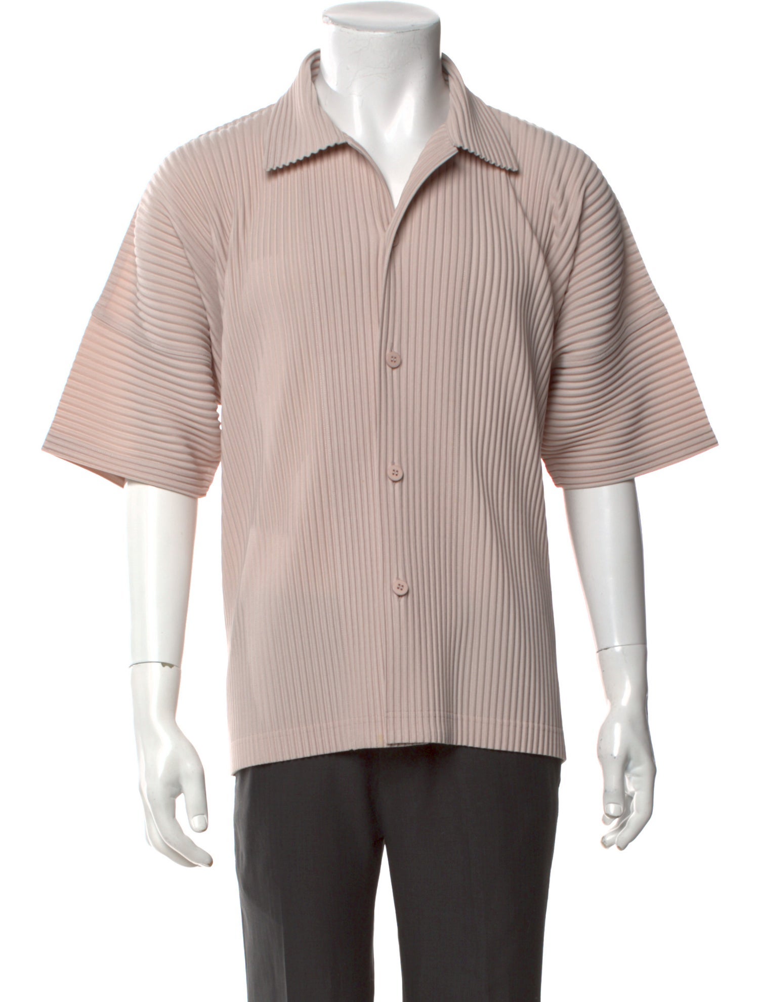 HOMME PLISSÉ ISSEY MIYAKE Striped Short Sleeve Shirt
