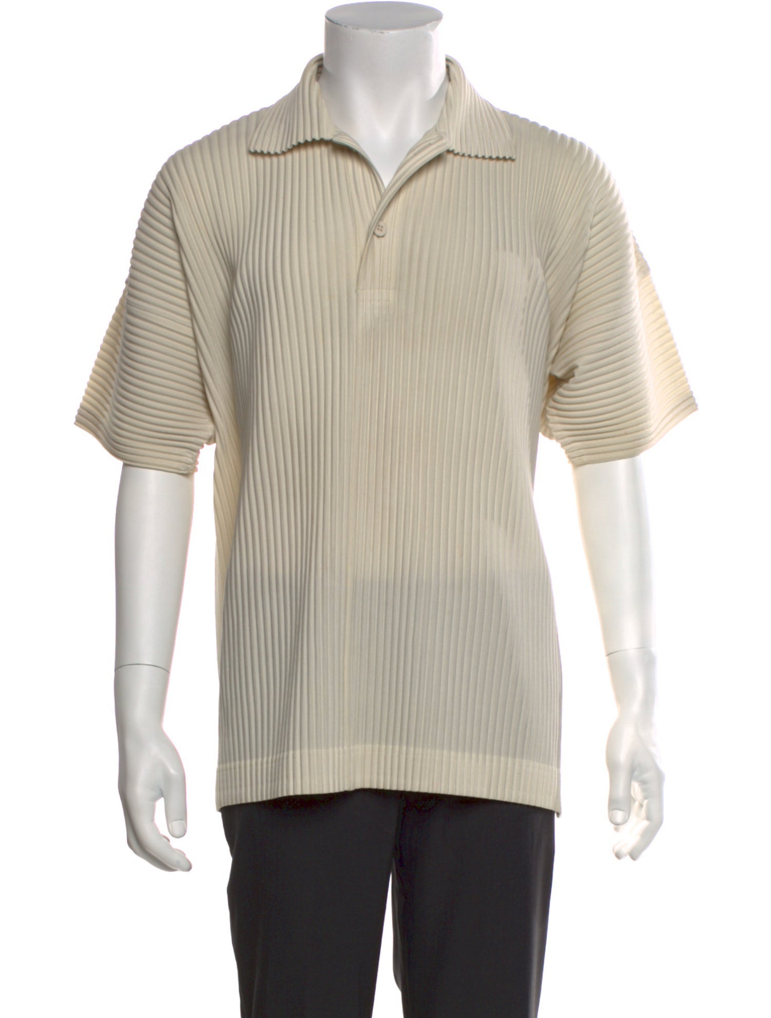 HOMME PLISSÉ ISSEY MIYAKE V-Neck Short Sleeve Polo Shirt