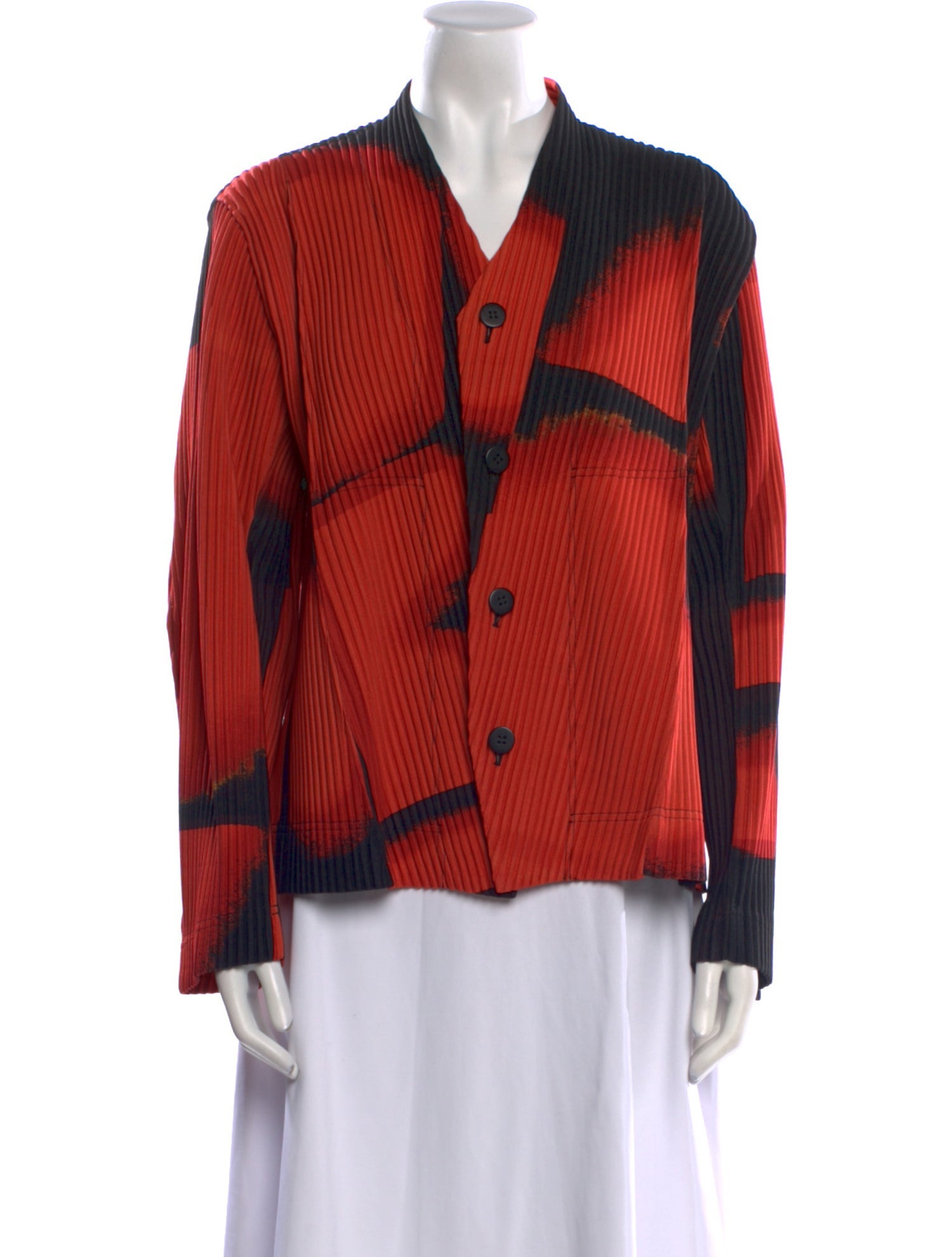 HOMME PLISSÉ ISSEY MIYAKE Printed V-Neck Cardigan w/ Tags